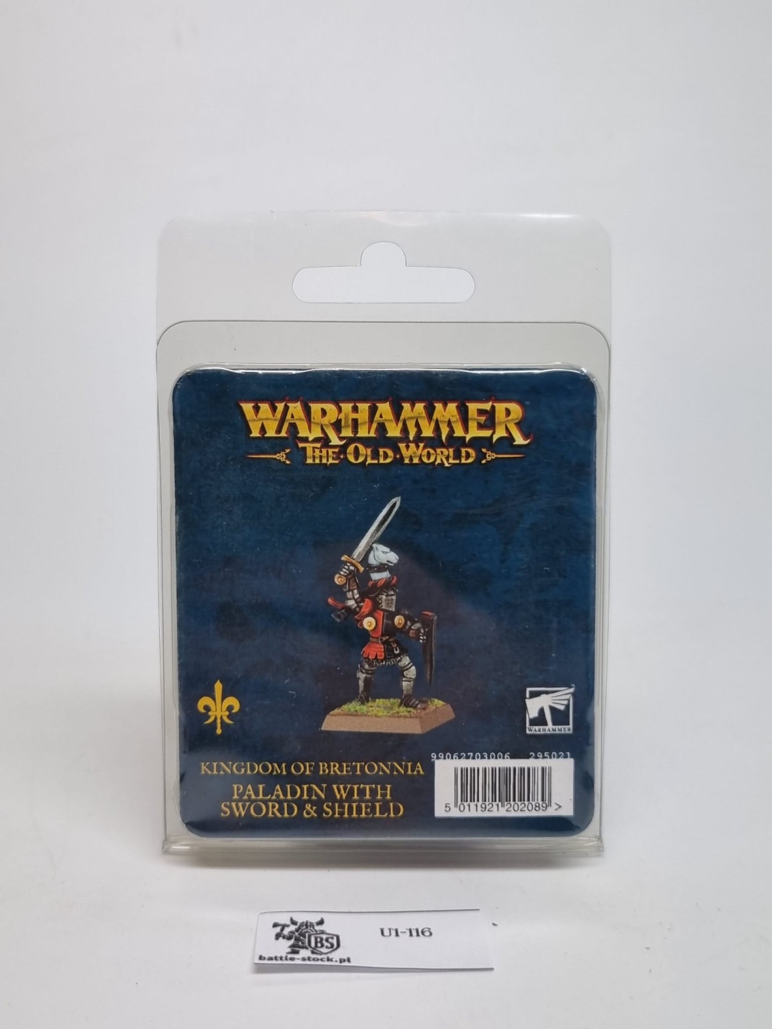 WFB Bretonia paladin with sword and shield blister