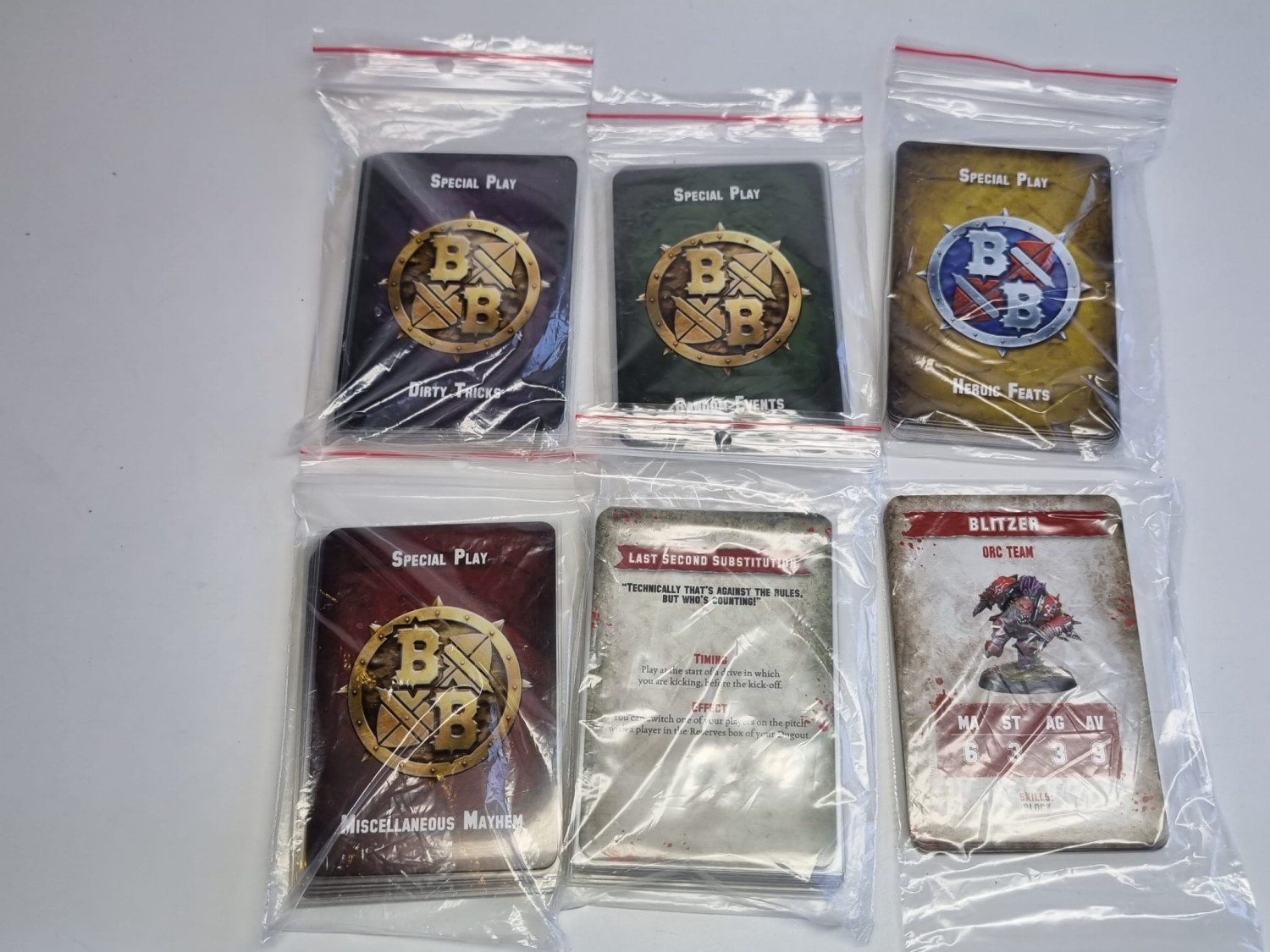 Blood bowl starter 1 team cały i 1/3 + karty + plansza