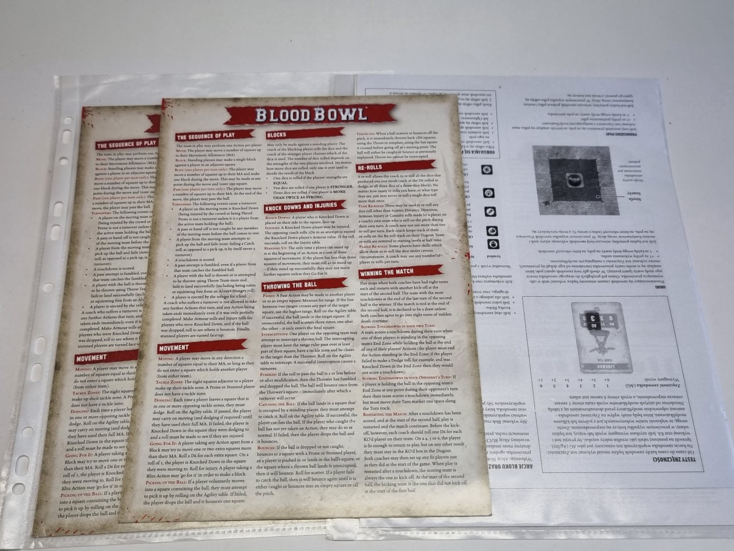 Blood bowl starter 1 team cały i 1/3 + karty + plansza