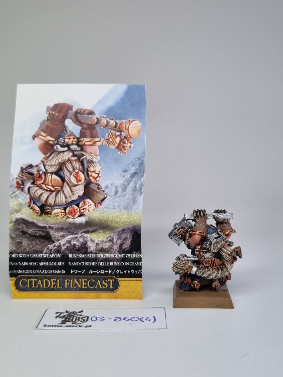 WFB Dwarfs Lord with great weapon uszkodzony finecast