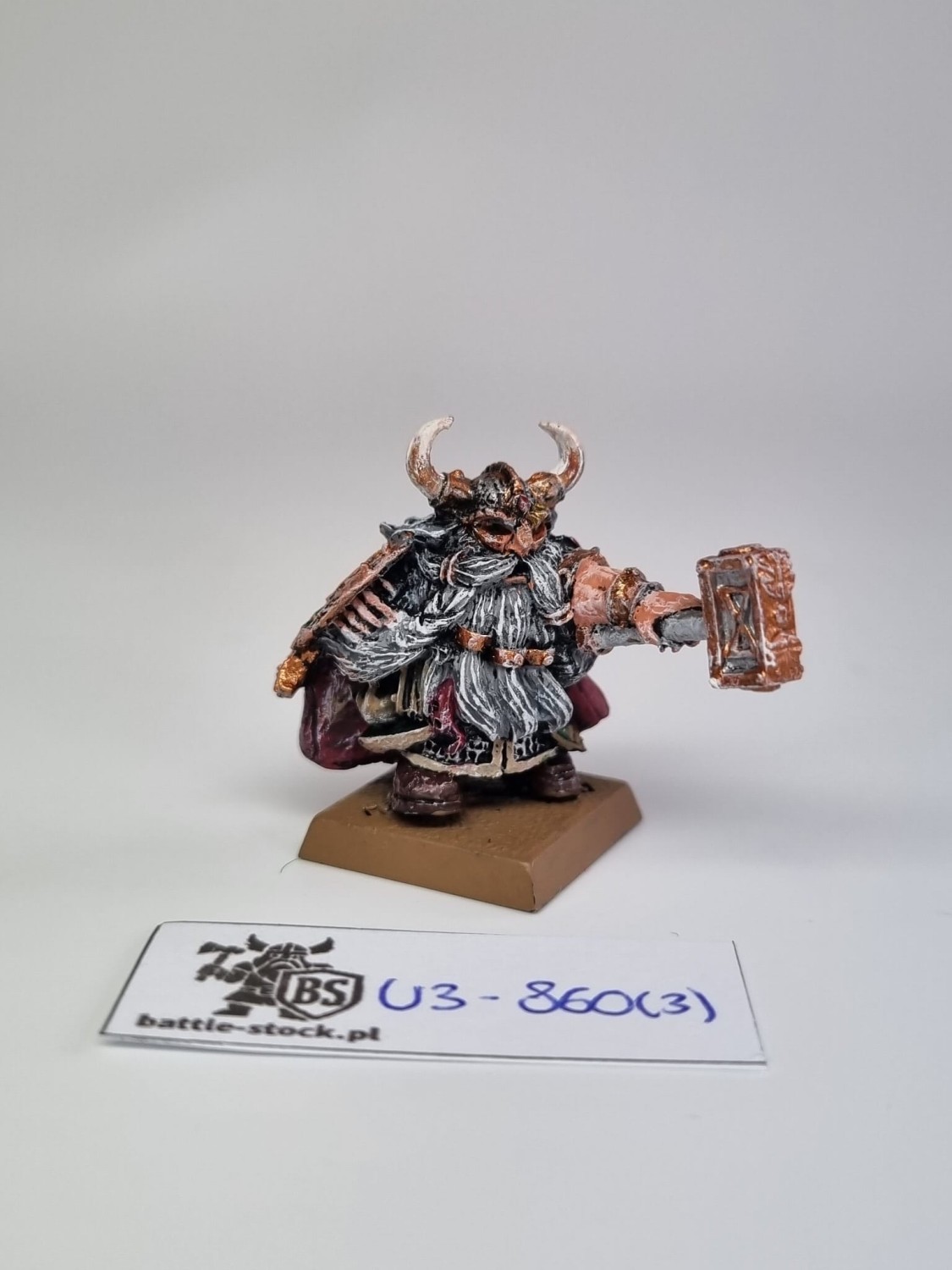 WFB Dwarfs Lord with shield and hammer finecast