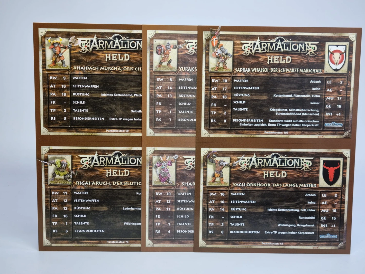 armalion orks: Helden und charaktere