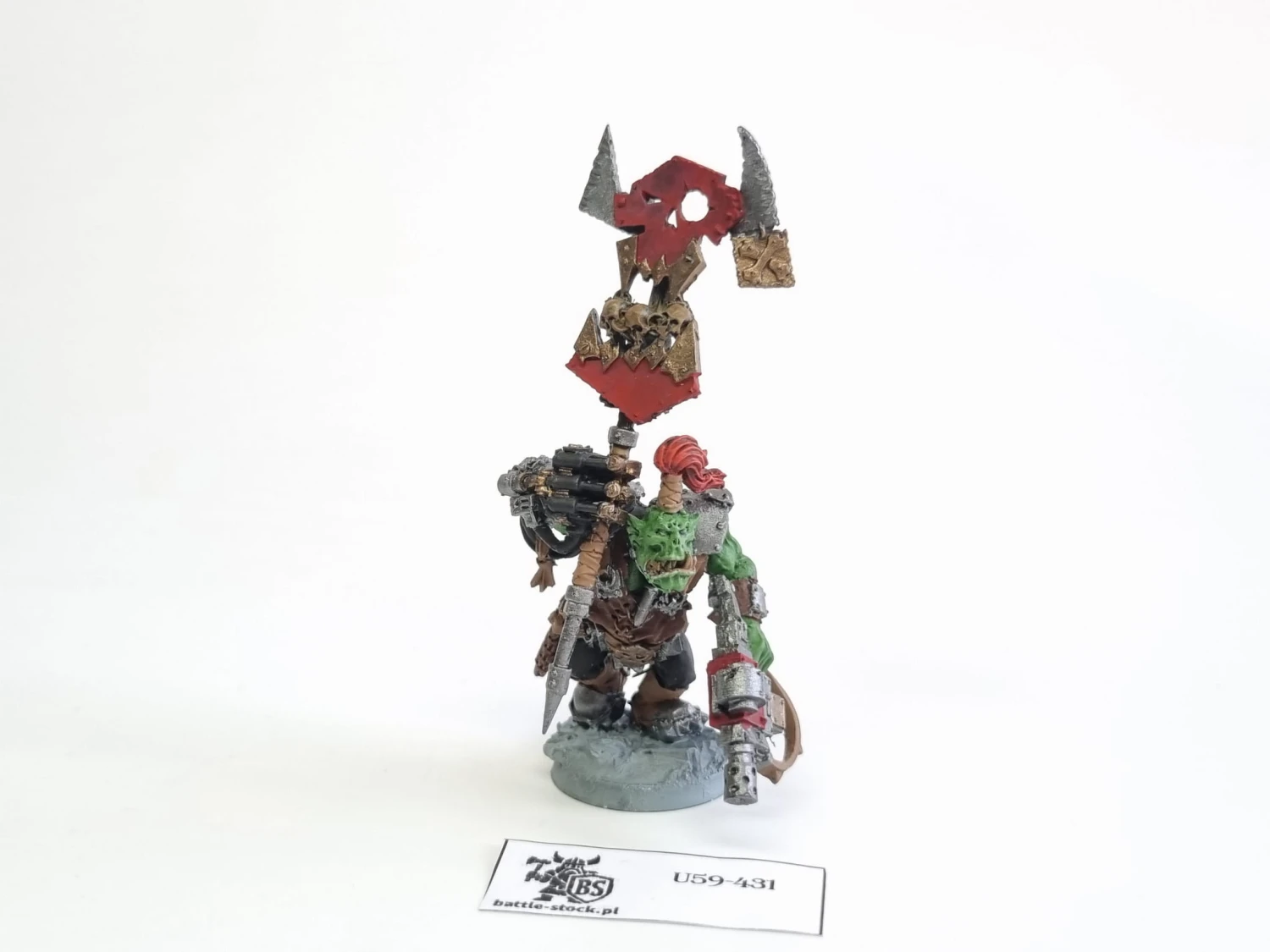 40k Ork Nob With Waaagh! Banner finecast