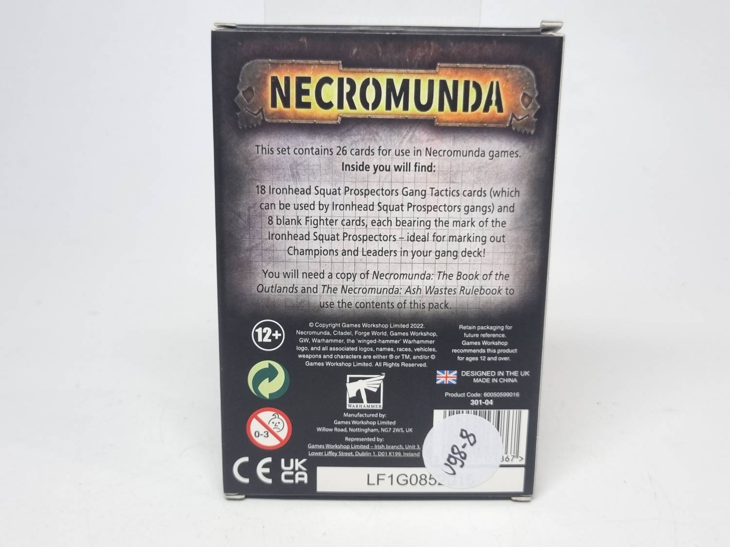 necromunda ironhead squat prospectors gang tactins cards