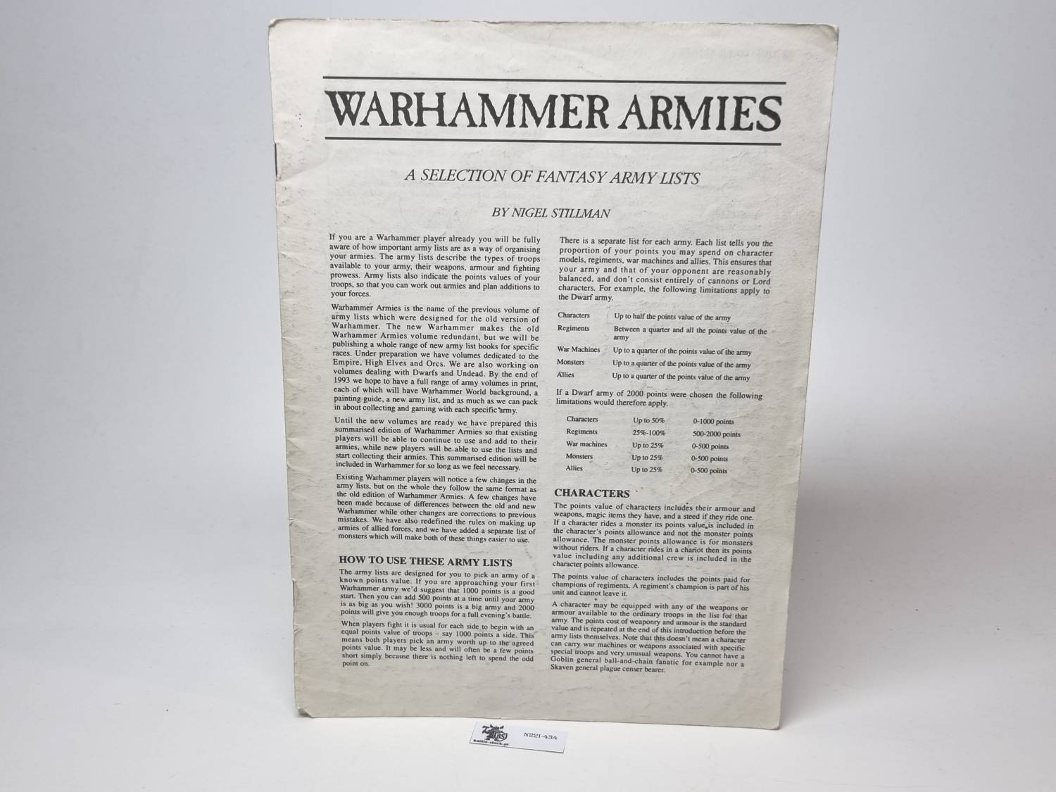 warhammer armies a selection of fantasy lists by Nigel Stillman