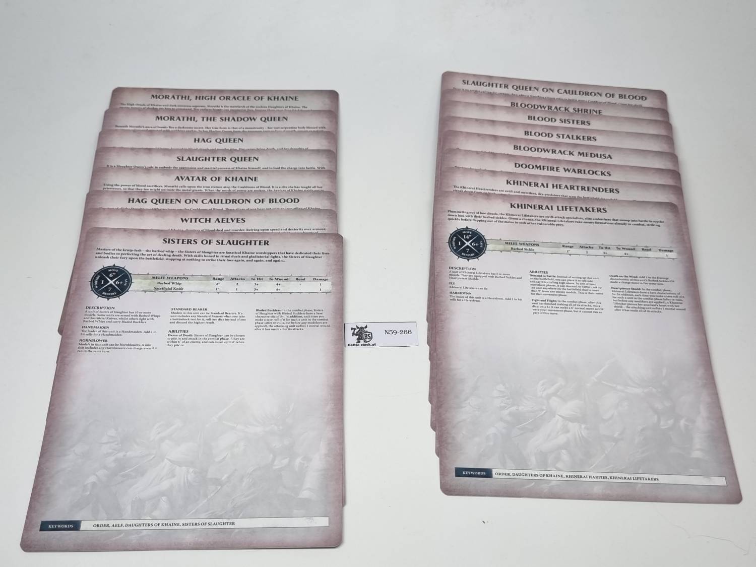 warscroll cards daughters of khaine
