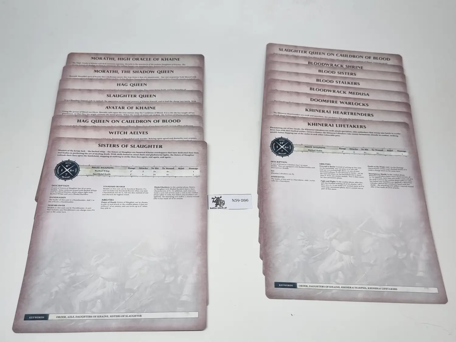 warscroll cards daughters of khaine